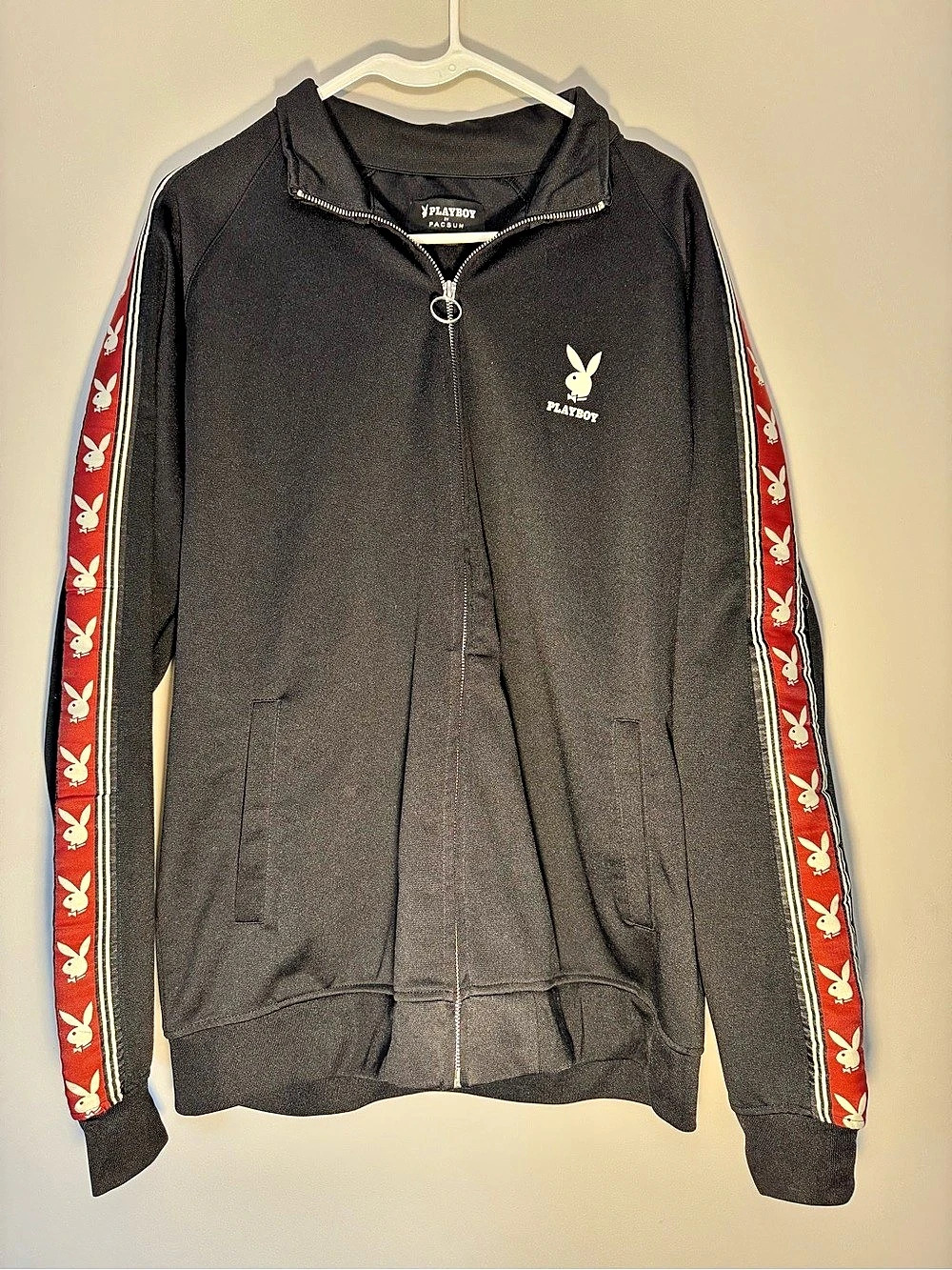 Playboy by PacSun track jacket Black & Red Track Jacket Size L
